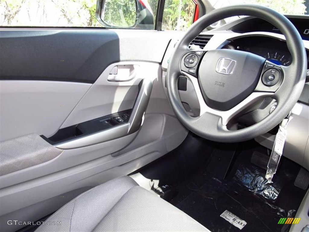 2012 Civic LX Coupe - Rallye Red / Gray photo #5