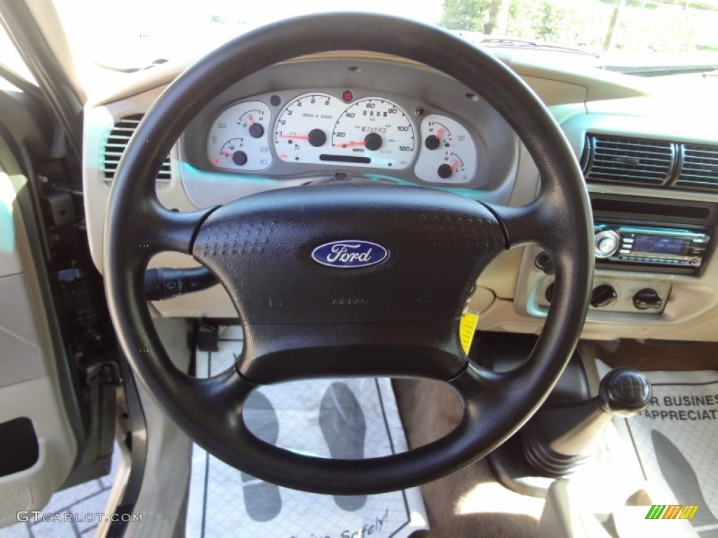 2003 Ford Explorer Sport XLT Medium Parchment Beige Steering Wheel Photo #66438487