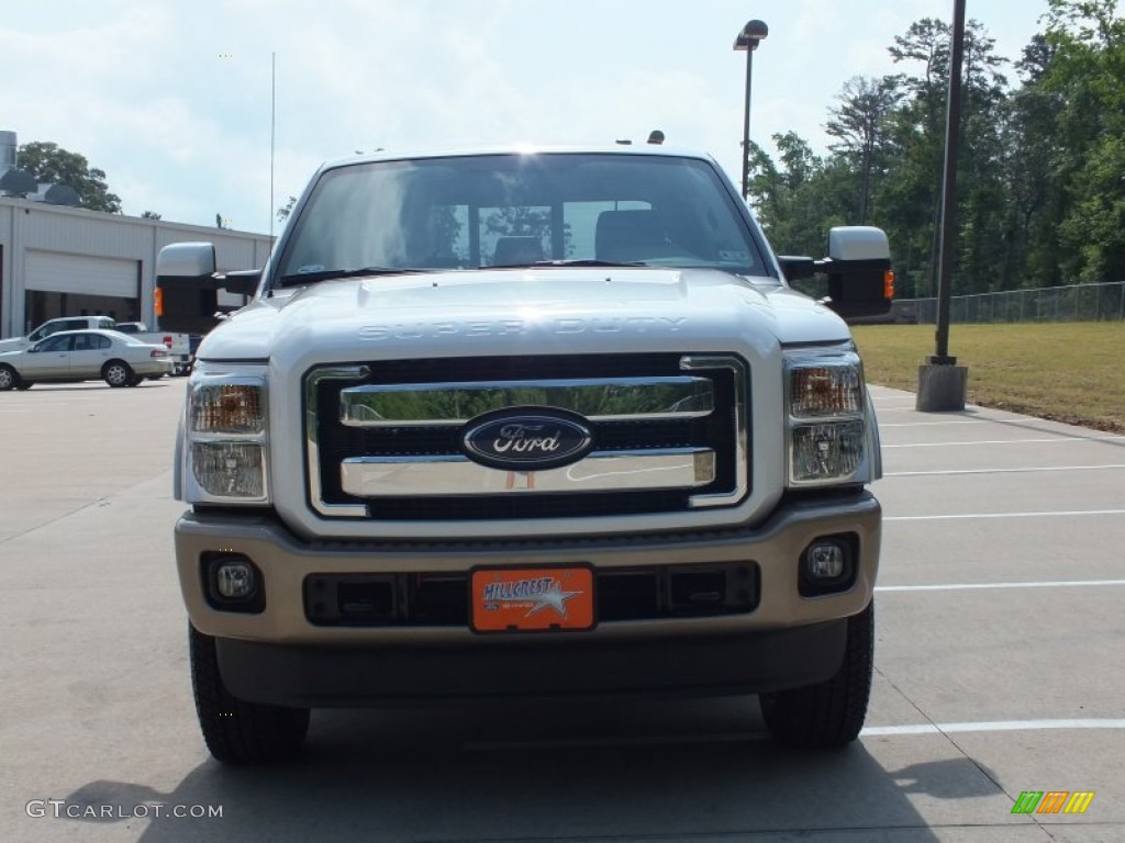 2012 F250 Super Duty King Ranch Crew Cab 4x4 - White Platinum Metallic Tri-Coat / Chaparral Leather photo #10