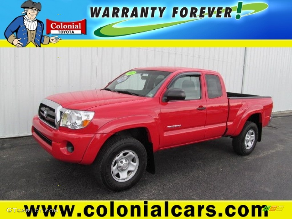 2007 Tacoma Access Cab 4x4 - Radiant Red / Graphite Gray photo #1