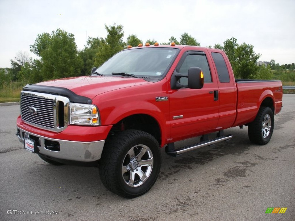 2007 F250 Super Duty Lariat SuperCab 4x4 - Red Clearcoat / Medium Flint photo #1