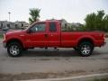 2007 Red Clearcoat Ford F250 Super Duty Lariat SuperCab 4x4  photo #2