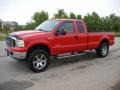 2007 Red Clearcoat Ford F250 Super Duty Lariat SuperCab 4x4  photo #5