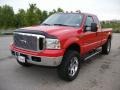 2007 Red Clearcoat Ford F250 Super Duty Lariat SuperCab 4x4  photo #6