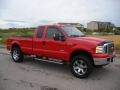 2007 Red Clearcoat Ford F250 Super Duty Lariat SuperCab 4x4  photo #7