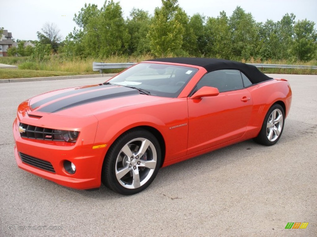 2011 Camaro SS/RS Convertible - Inferno Orange Metallic / Black photo #6