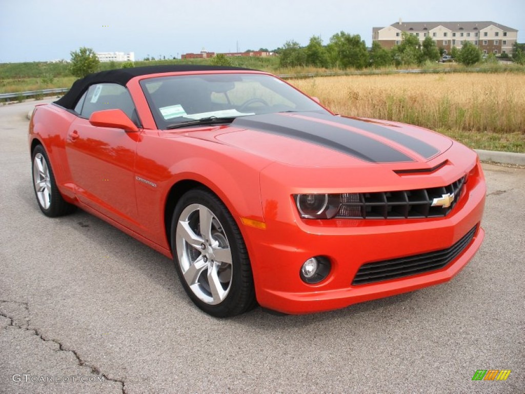 Inferno Orange Metallic 2011 Chevrolet Camaro SS/RS Convertible Exterior Photo #66444414