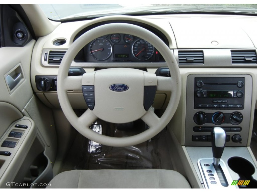 2005 Ford Five Hundred SE Pebble Beige Steering Wheel Photo #66446373