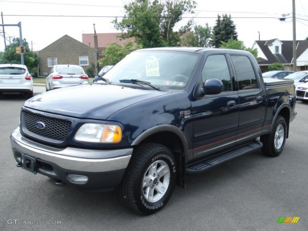 True Blue Metallic 2003 Ford F150 XLT SuperCrew 4x4 Exterior Photo #66447048