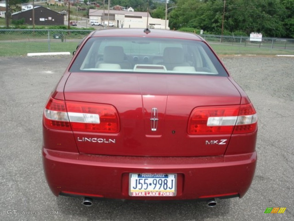 2008 MKZ Sedan - Vivid Red Metallic / Sand photo #5