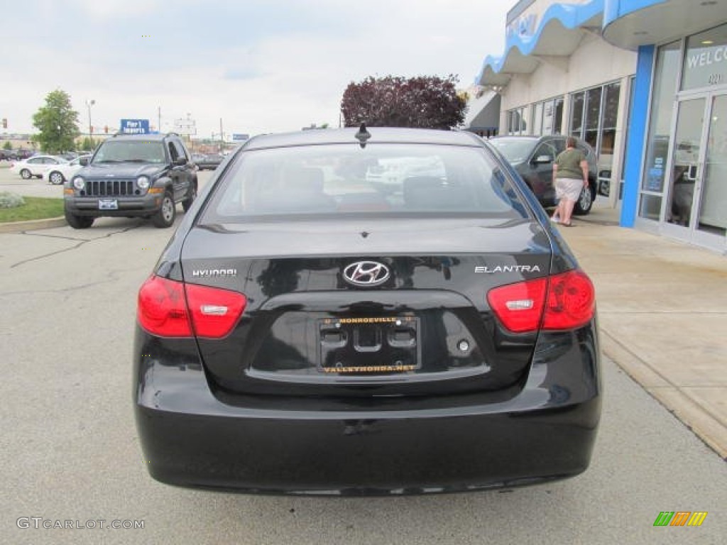2009 Elantra SE Sedan - Black Pearl / Gray photo #3