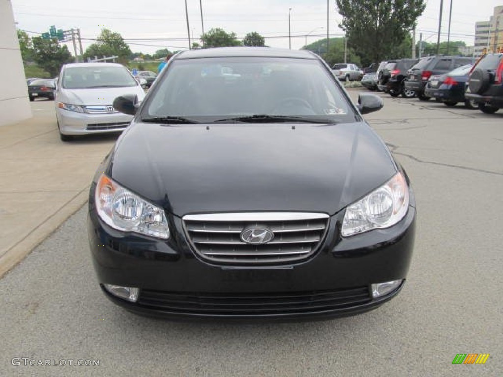 2009 Elantra SE Sedan - Black Pearl / Gray photo #6