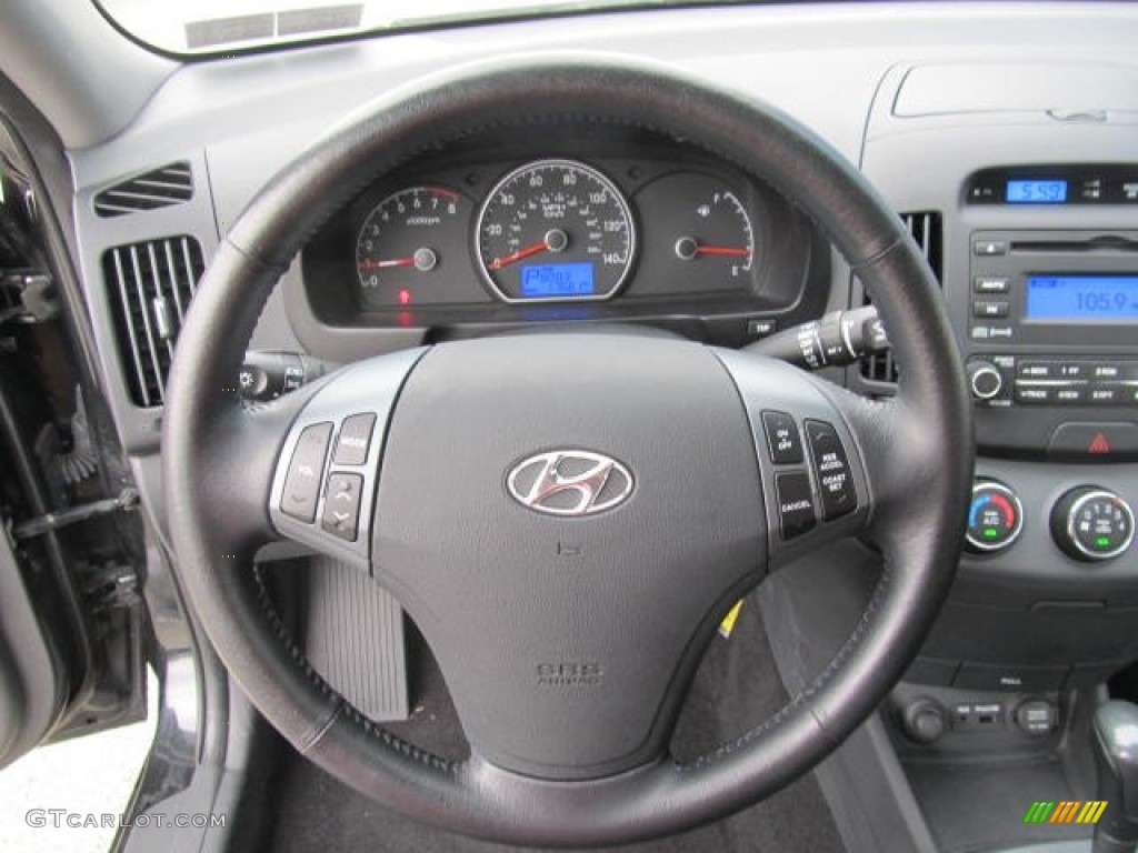 2009 Elantra SE Sedan - Black Pearl / Gray photo #10