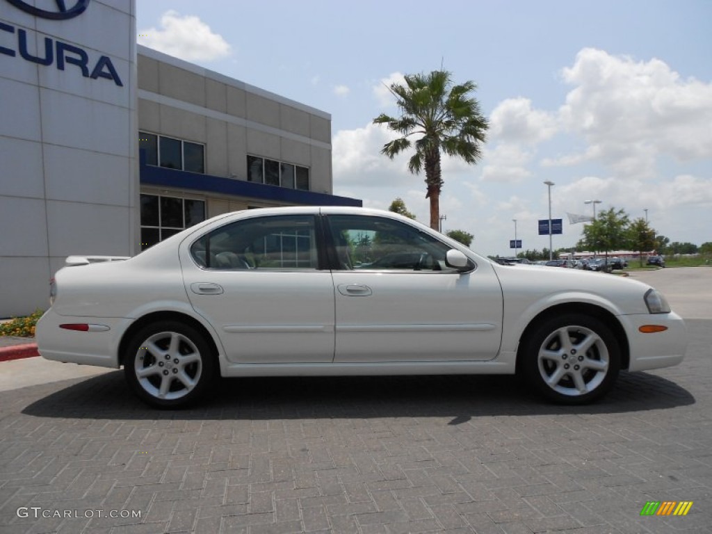 2002 Maxima SE - Glacier White Pearl / Black photo #8