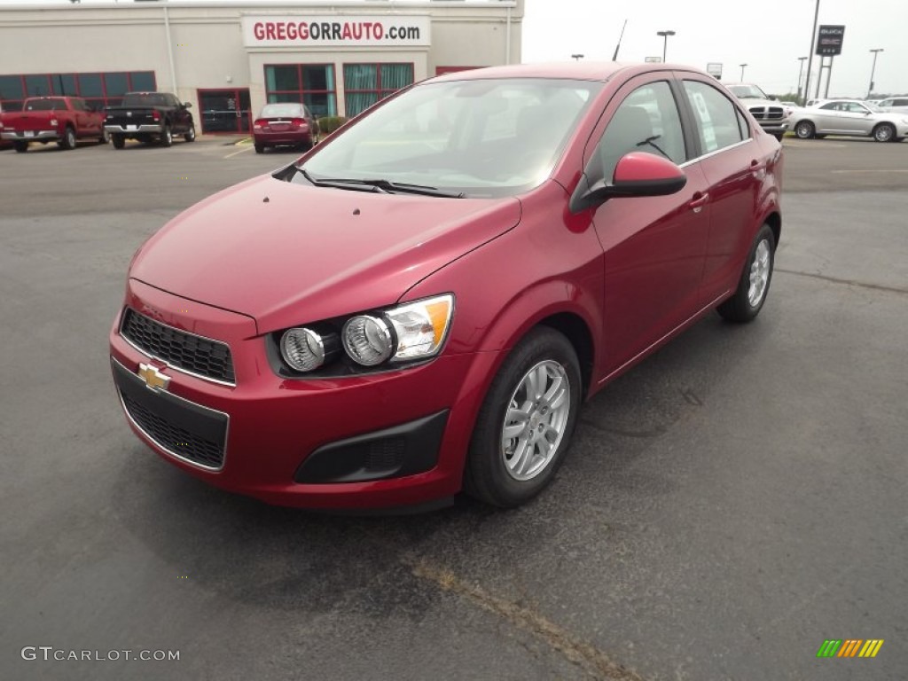 2012 Sonic LT Sedan - Crystal Red Tintcoat / Jet Black/Dark Titanium photo #1