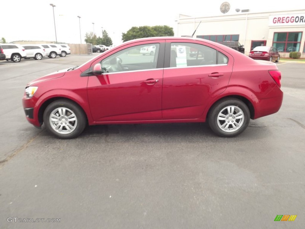 2012 Sonic LT Sedan - Crystal Red Tintcoat / Jet Black/Dark Titanium photo #8