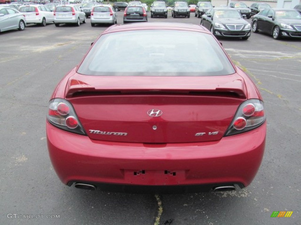 2008 Tiburon GT - Redfire Pearl / GT Black Leather/Black Sport Grip photo #9