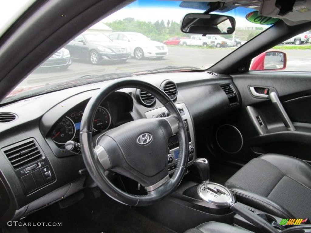 2008 Hyundai Tiburon GT GT Black Leather/Black Sport Grip Dashboard Photo #66452706
