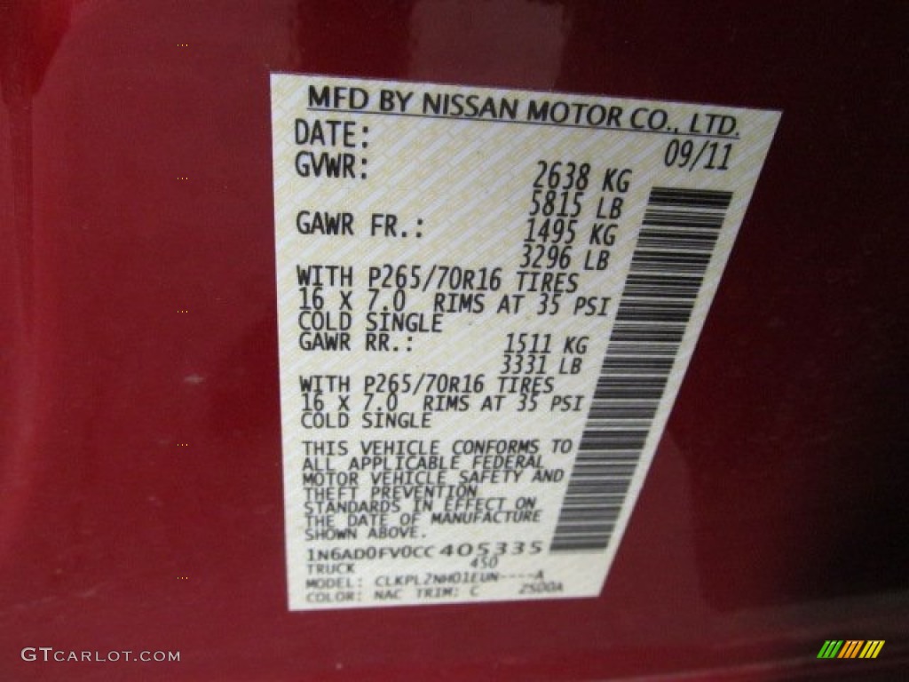 2012 Nissan Frontier SV Crew Cab 4x4 NAC Photo #66452886