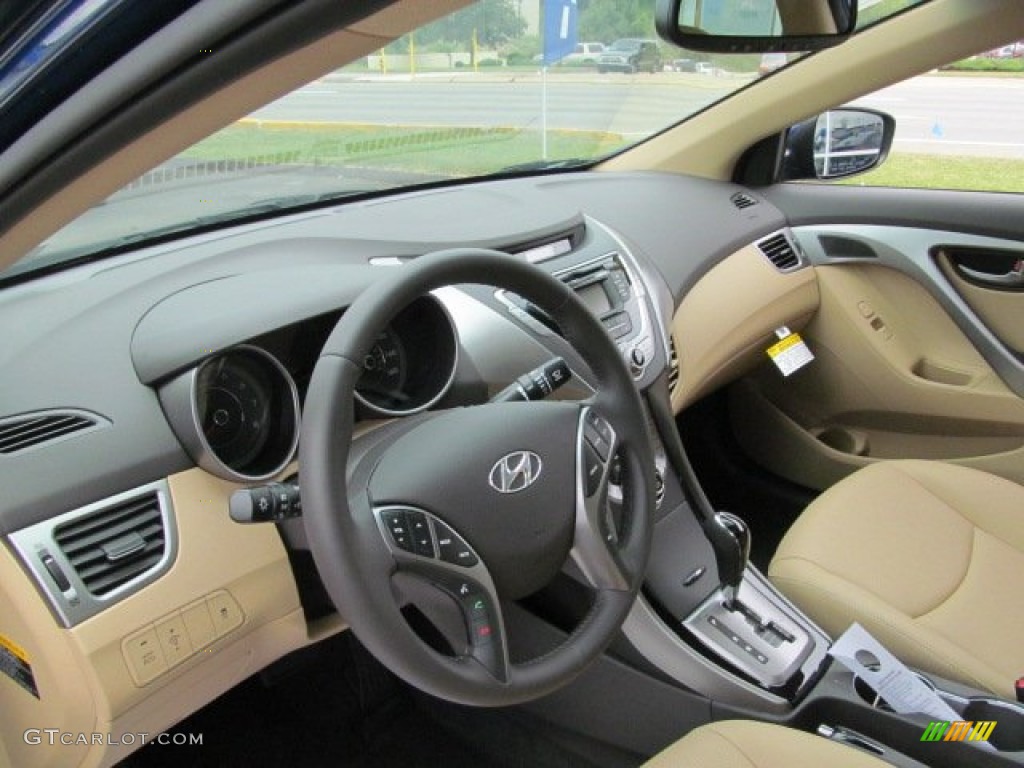 2013 Elantra Limited - Atlantic Blue / Beige photo #11