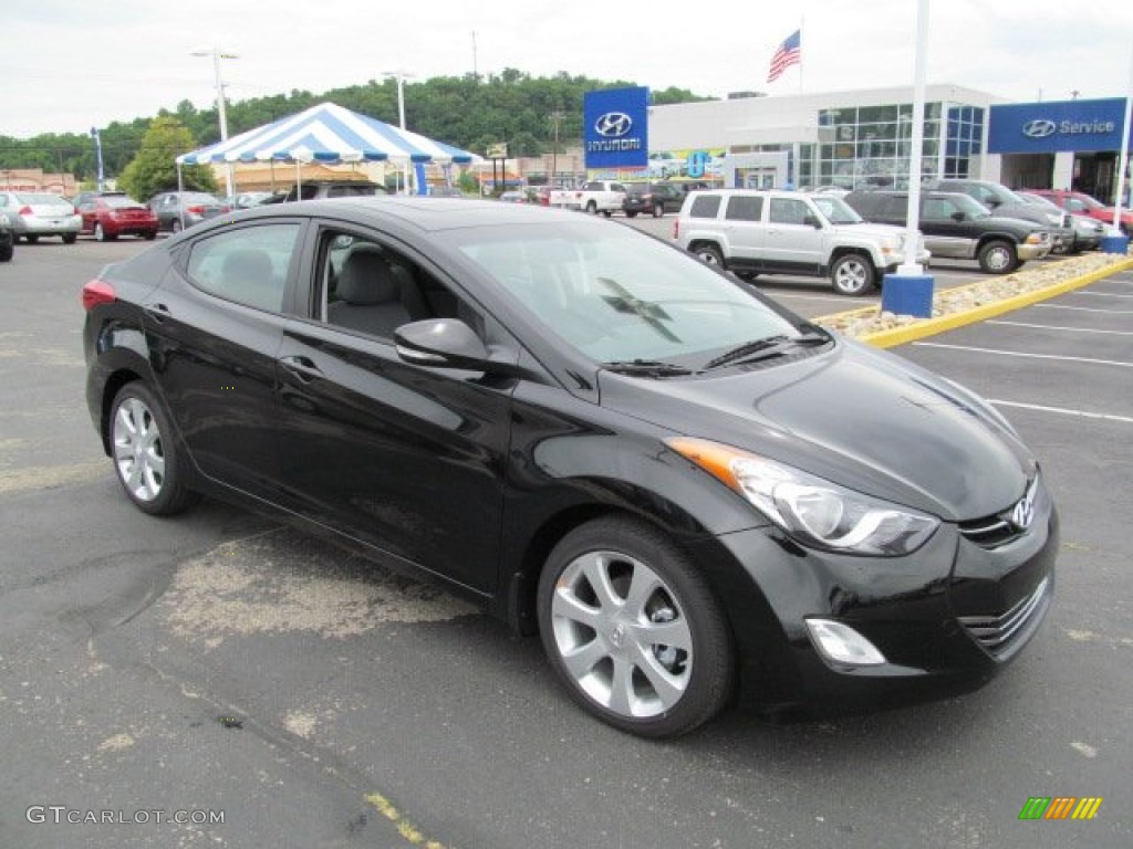 2013 Elantra Limited - Midnight Black / Gray photo #1