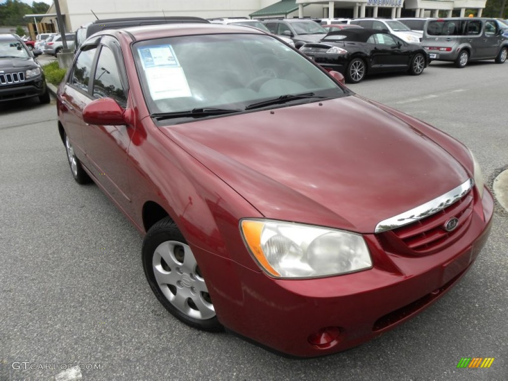 2004 Spectra LX Sedan - Radiant Red / Gray photo #1