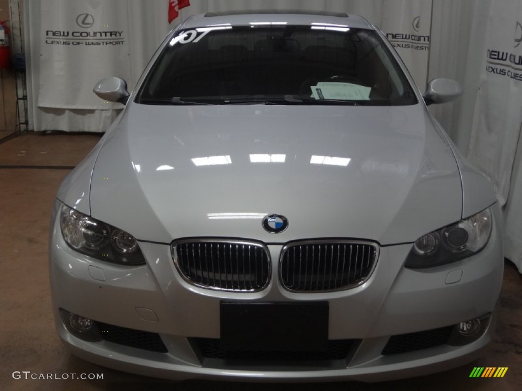 2007 3 Series 328xi Coupe - Titanium Silver Metallic / Black photo #3