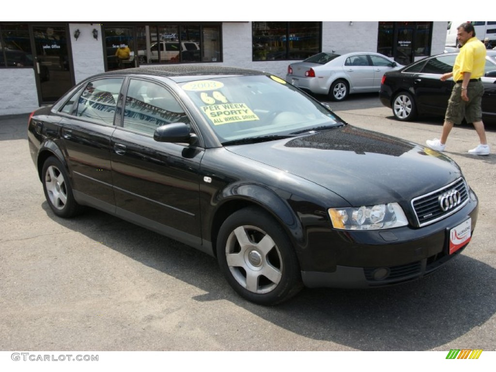 2003 A4 1.8T quattro Sedan - Ming Blue Pearl Effect / Ebony photo #3