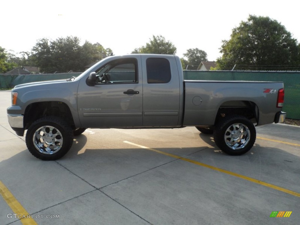 2008 Sierra 1500 SLE Extended Cab 4x4 - Steel Gray Metallic / Ebony photo #6