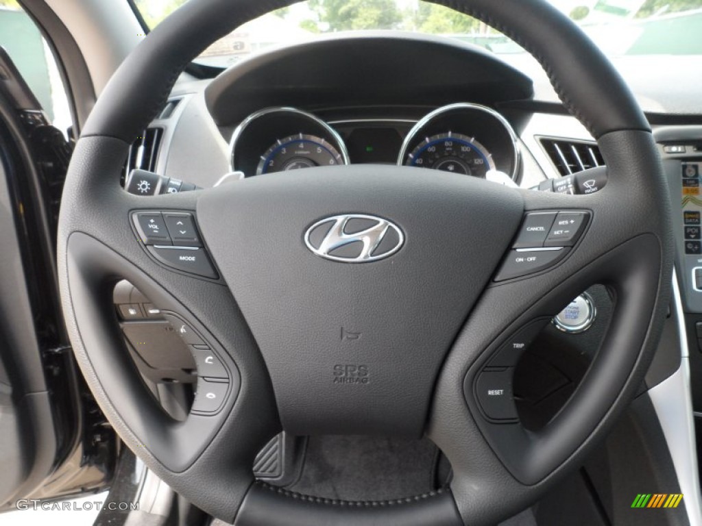2013 Hyundai Sonata SE 2.0T Black Steering Wheel Photo #66465609