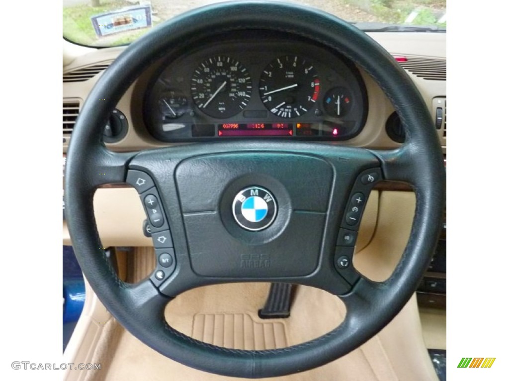 2000 BMW 7 Series 740iL Sedan Sand Steering Wheel Photo #66466979