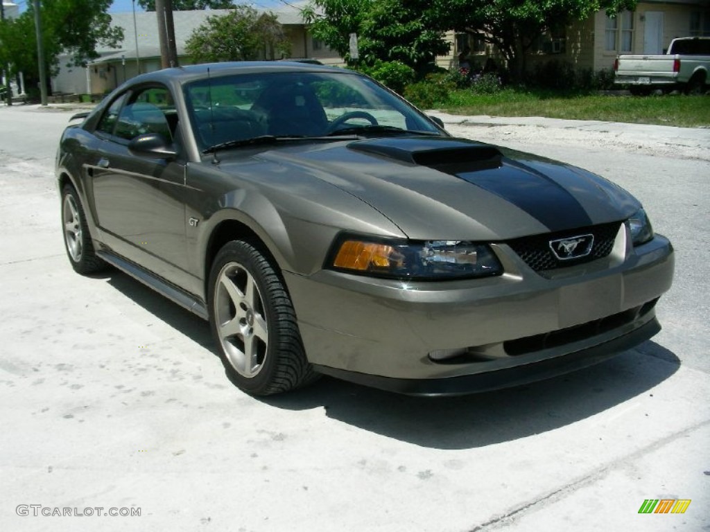 2001 Mustang GT Coupe - Mineral Grey Metallic / Dark Charcoal photo #3
