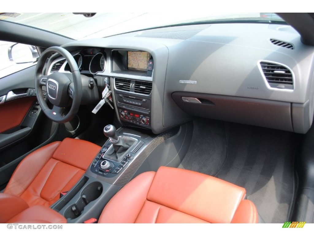 2009 Audi S5 4.2 quattro Tuscan Brown Silk Nappa Leather Dashboard Photo #66468753