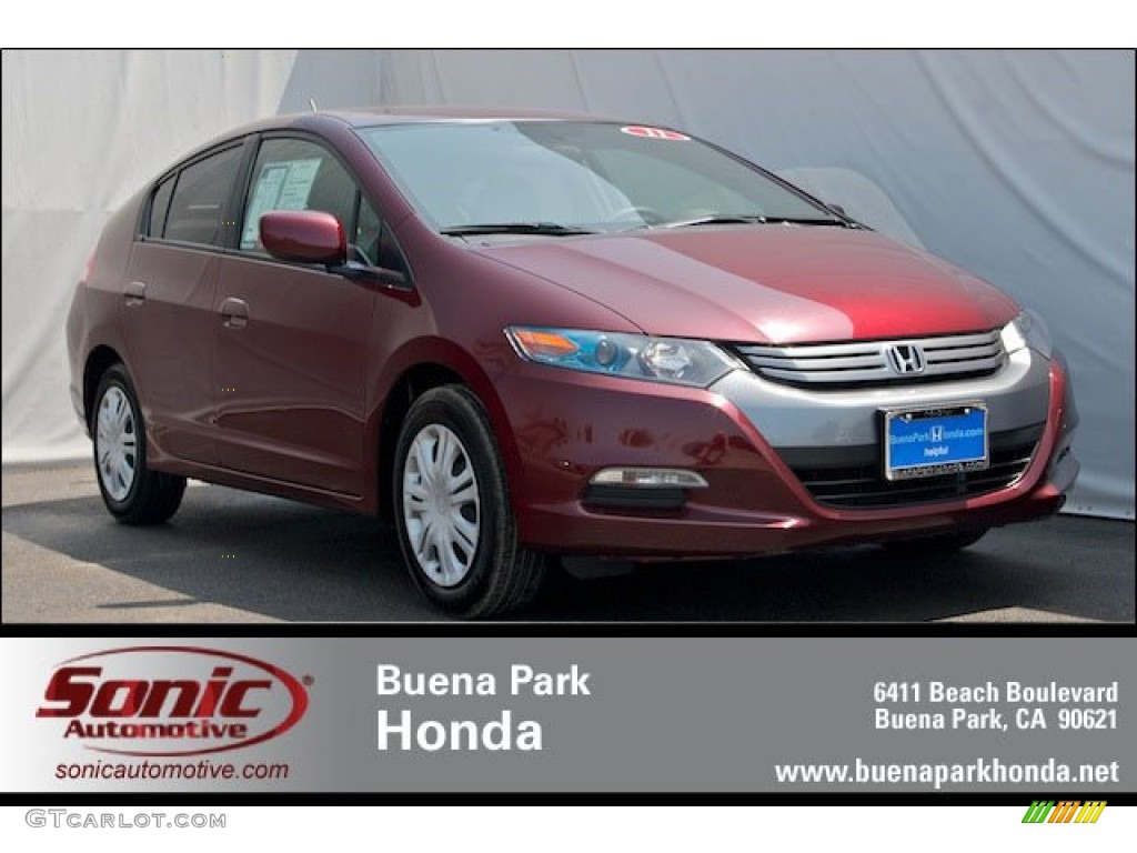 2011 Insight Hybrid LX - Crimson Red Pearl / Gray photo #1