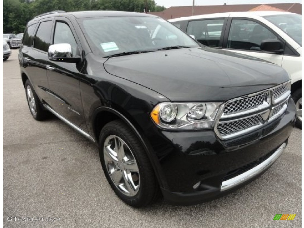 2012 Durango Citadel AWD - Brilliant Black Crystal Pearl / Black/Light Frost Beige photo #1