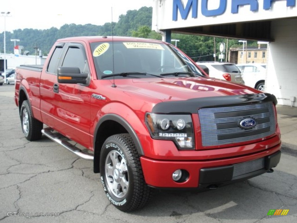 2010 F150 FX4 SuperCab 4x4 - Red Candy Metallic / Black photo #2