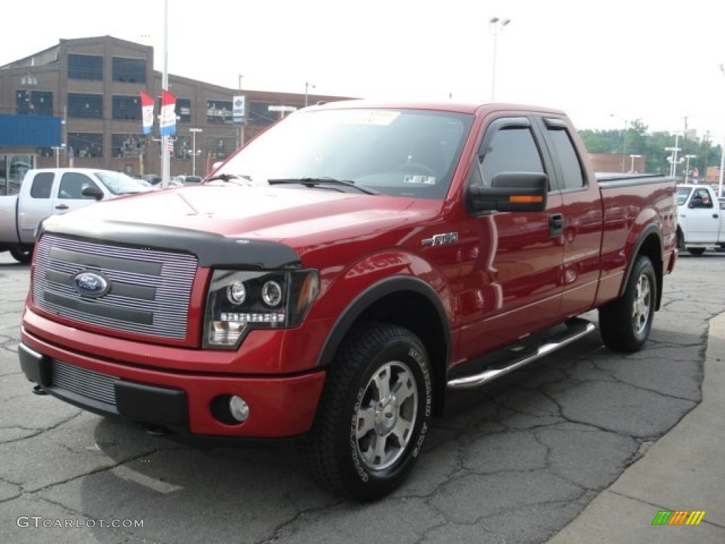 2010 F150 FX4 SuperCab 4x4 - Red Candy Metallic / Black photo #3