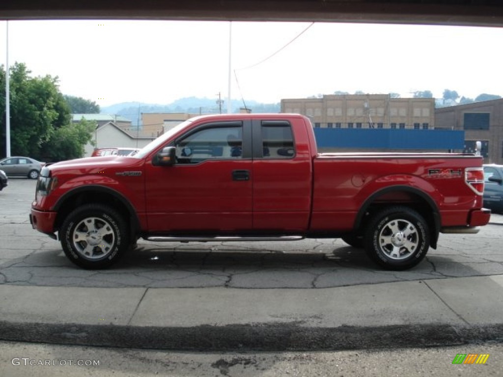 2010 F150 FX4 SuperCab 4x4 - Red Candy Metallic / Black photo #4