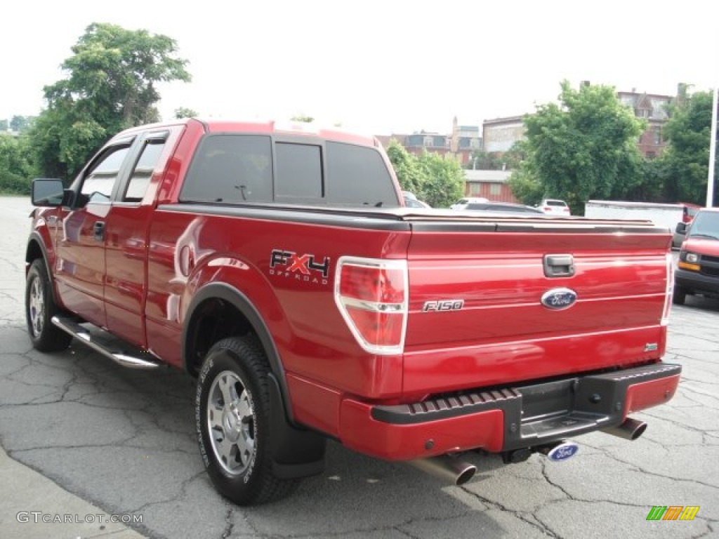 2010 F150 FX4 SuperCab 4x4 - Red Candy Metallic / Black photo #5