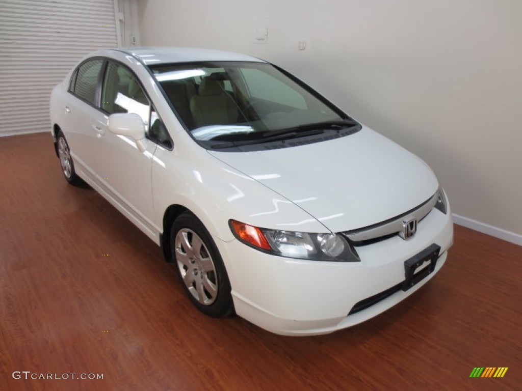 2006 Civic LX Sedan - Taffeta White / Ivory photo #1