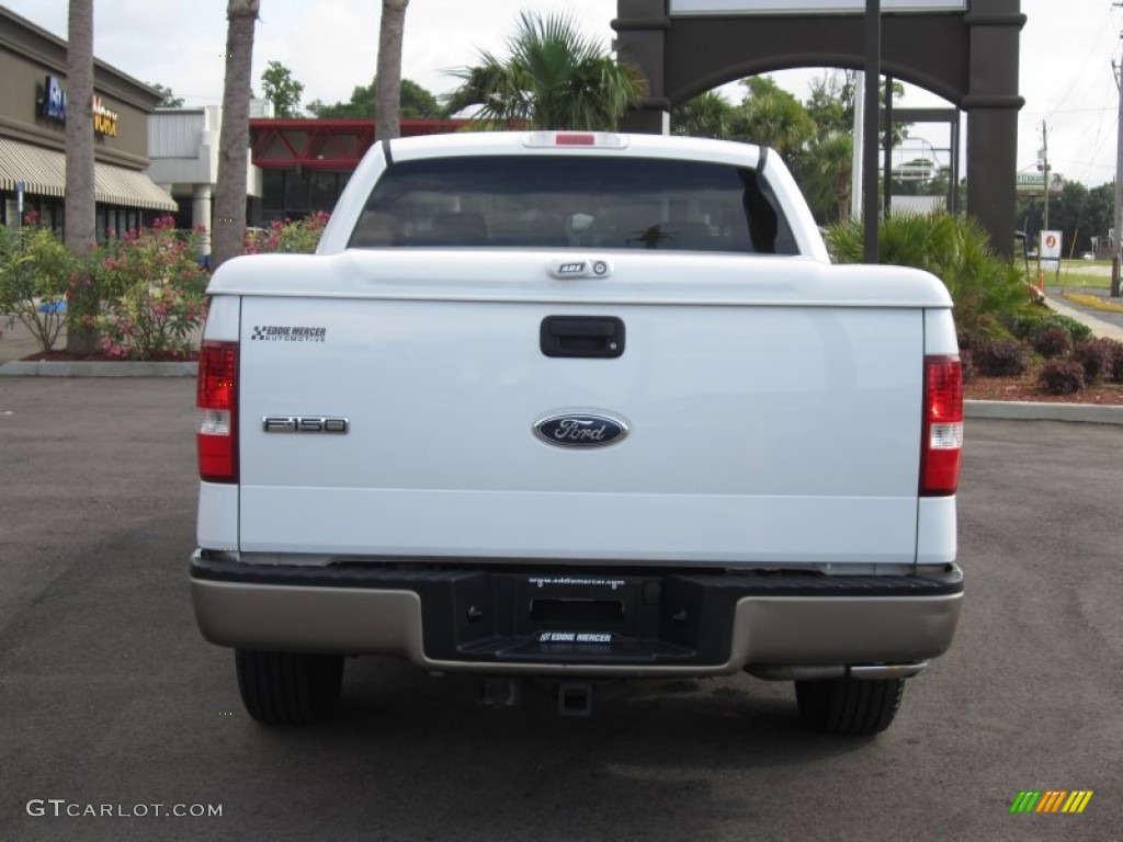 2004 F150 Lariat SuperCrew - Oxford White / Tan photo #9