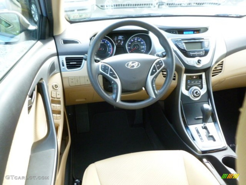 2012 Elantra Limited - Blue Sky Metallic / Beige photo #14