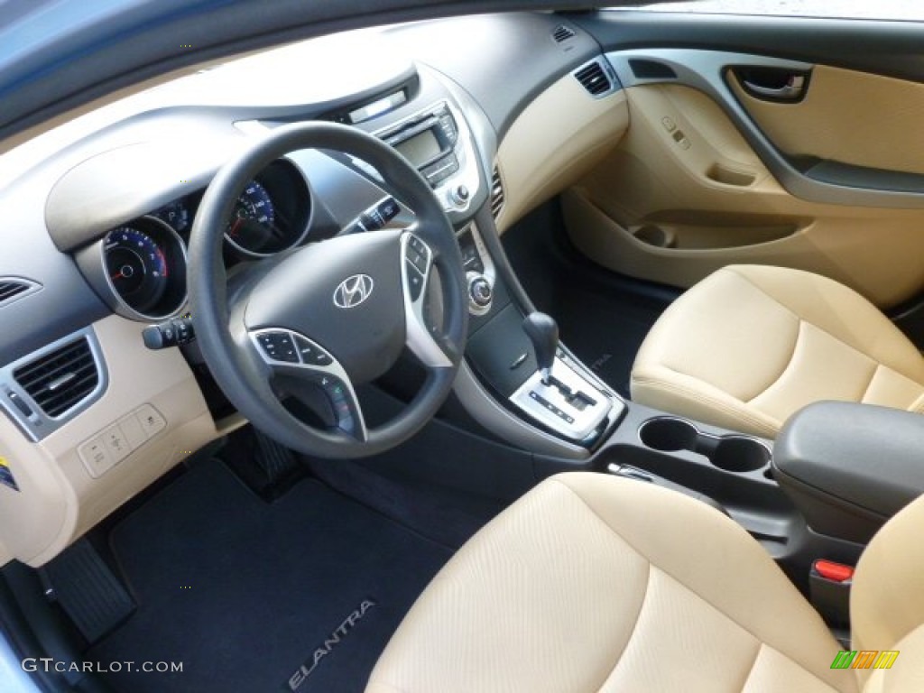 2012 Elantra Limited - Blue Sky Metallic / Beige photo #16