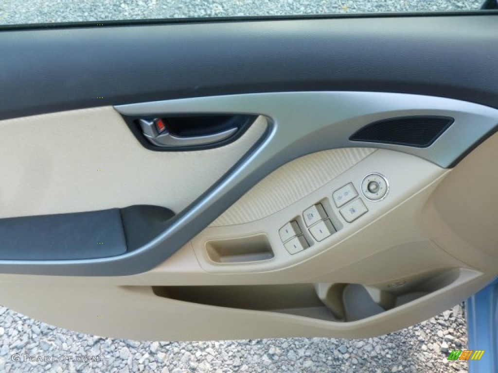 2012 Elantra Limited - Blue Sky Metallic / Beige photo #17