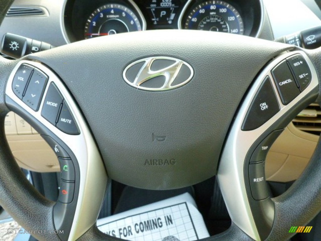 2012 Elantra Limited - Blue Sky Metallic / Beige photo #18