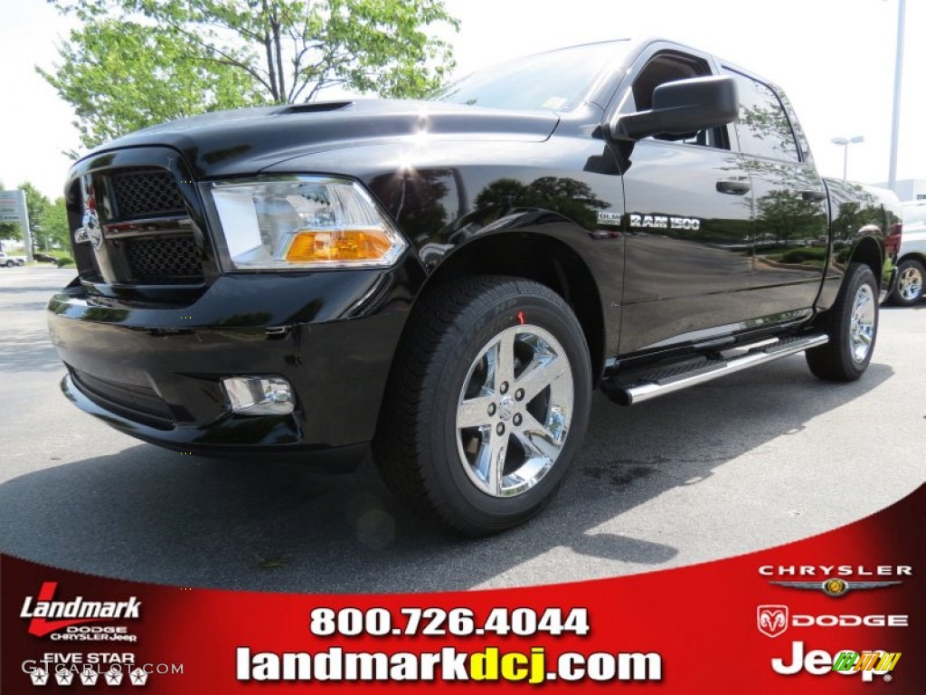 2012 Ram 1500 Express Crew Cab - Black / Dark Slate Gray/Medium Graystone photo #1