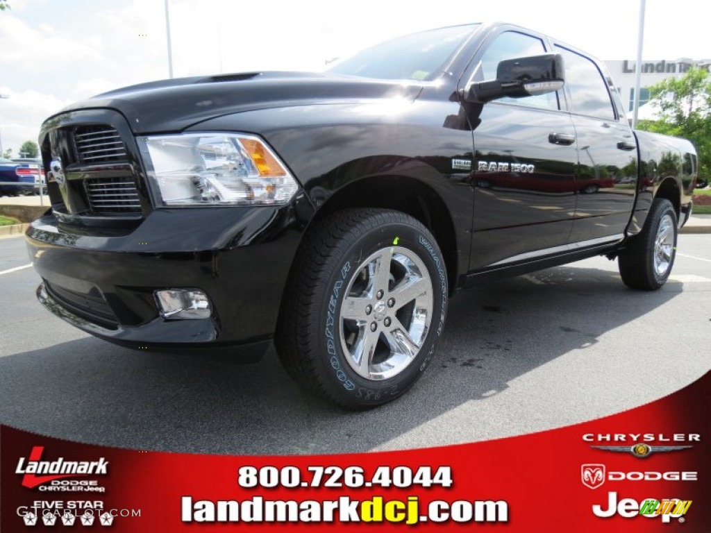 2012 Ram 1500 Sport Crew Cab - Black / Dark Slate Gray photo #1