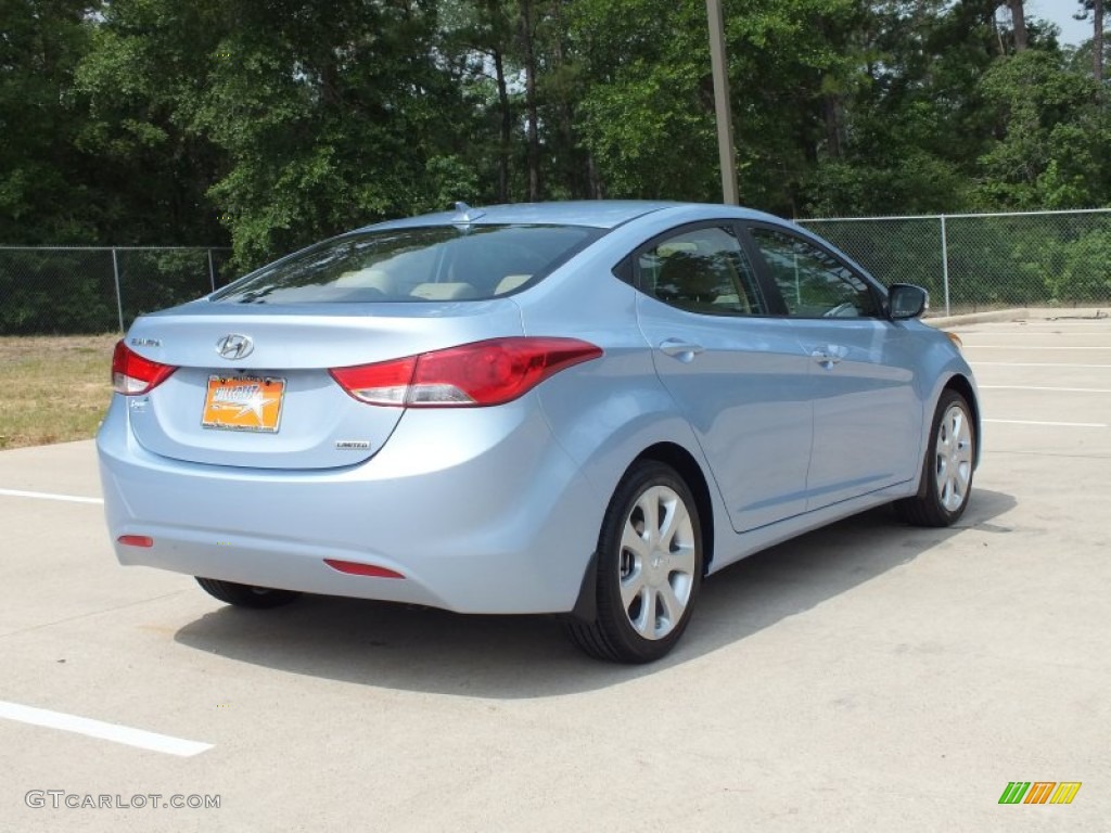 2013 Elantra Limited - Blue Sky Metallic / Beige photo #5