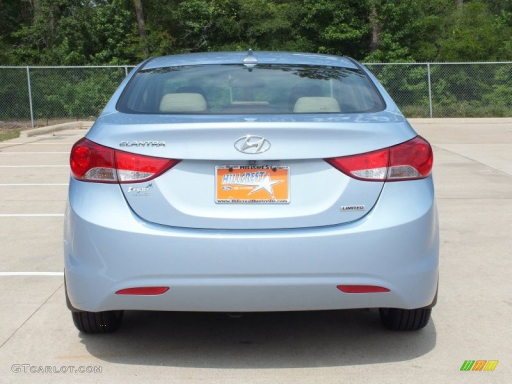 2013 Elantra Limited - Blue Sky Metallic / Beige photo #6