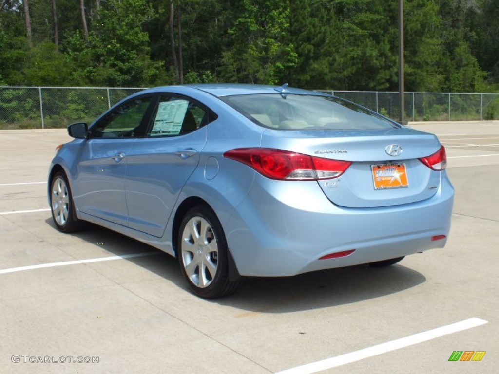 2013 Elantra Limited - Blue Sky Metallic / Beige photo #7
